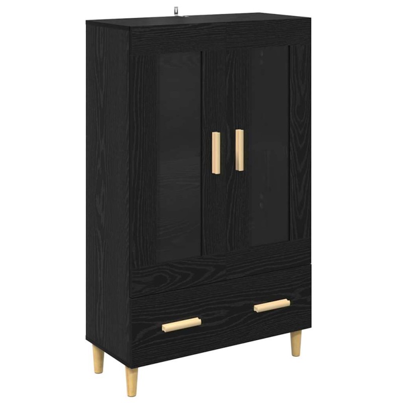 vidaXL Highboard Μαύρη Οξυά 70 x 31 x 115 εκ Επεξεργασμένο Ξύλο