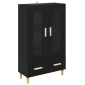 vidaXL Highboard Μαύρη Οξυά 70 x 31 x 115 εκ Επεξεργασμένο Ξύλο