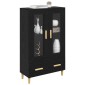 vidaXL Highboard Μαύρη Οξυά 70 x 31 x 115 εκ Επεξεργασμένο Ξύλο