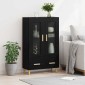 vidaXL Highboard Μαύρη Οξυά 70 x 31 x 115 εκ Επεξεργασμένο Ξύλο