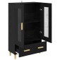 vidaXL Highboard Μαύρη Οξυά 70 x 31 x 115 εκ Επεξεργασμένο Ξύλο