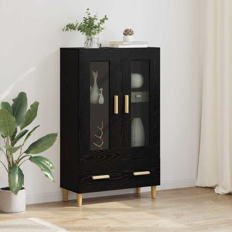 vidaXL Highboard Μαύρη Οξυά 70 x 31 x 115 εκ Επεξεργασμένο Ξύλο