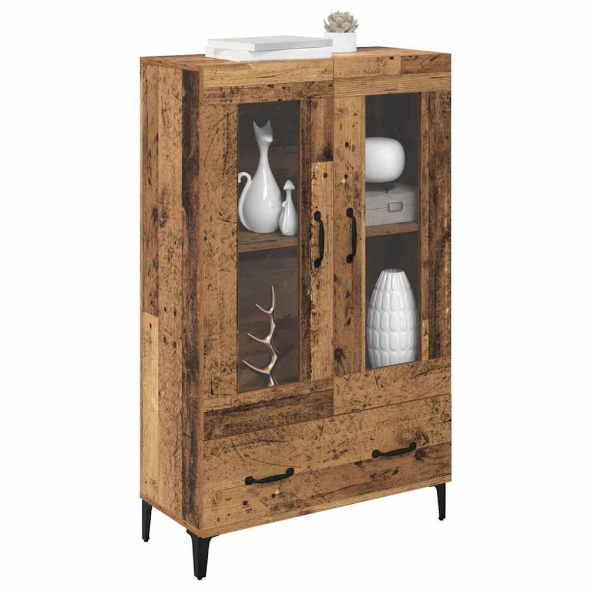 vidaXL Highboard με συρτάρι Παλιό Ξύλο 70 x 31 x 115 εκ