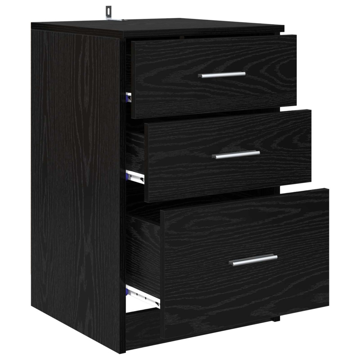 vidaXL Κομοδίνο Μαύρη Οξυά 40 x 40 x 63 εκ. Επεξεργασμένο Ξύλο