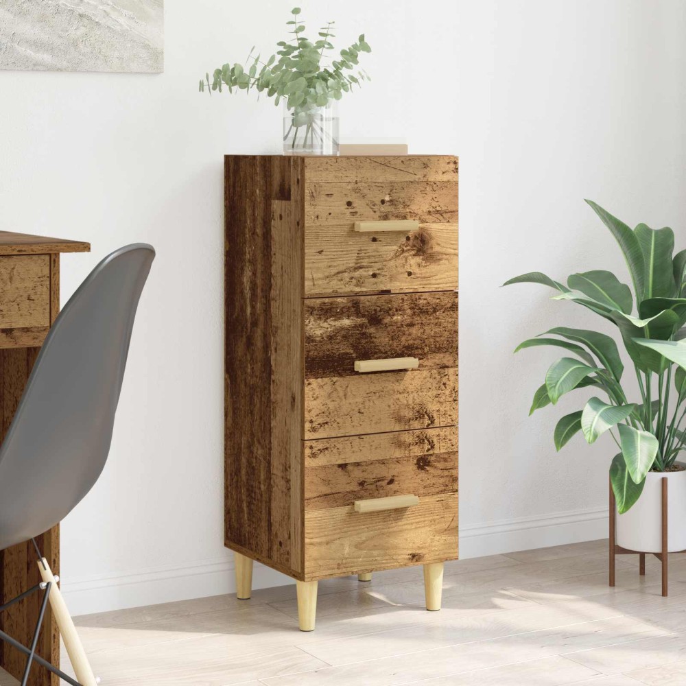 vidaXL Πλαϊνό γραφείο Παλαιό ξύλο 34,5 x 34 x 90 εκ.