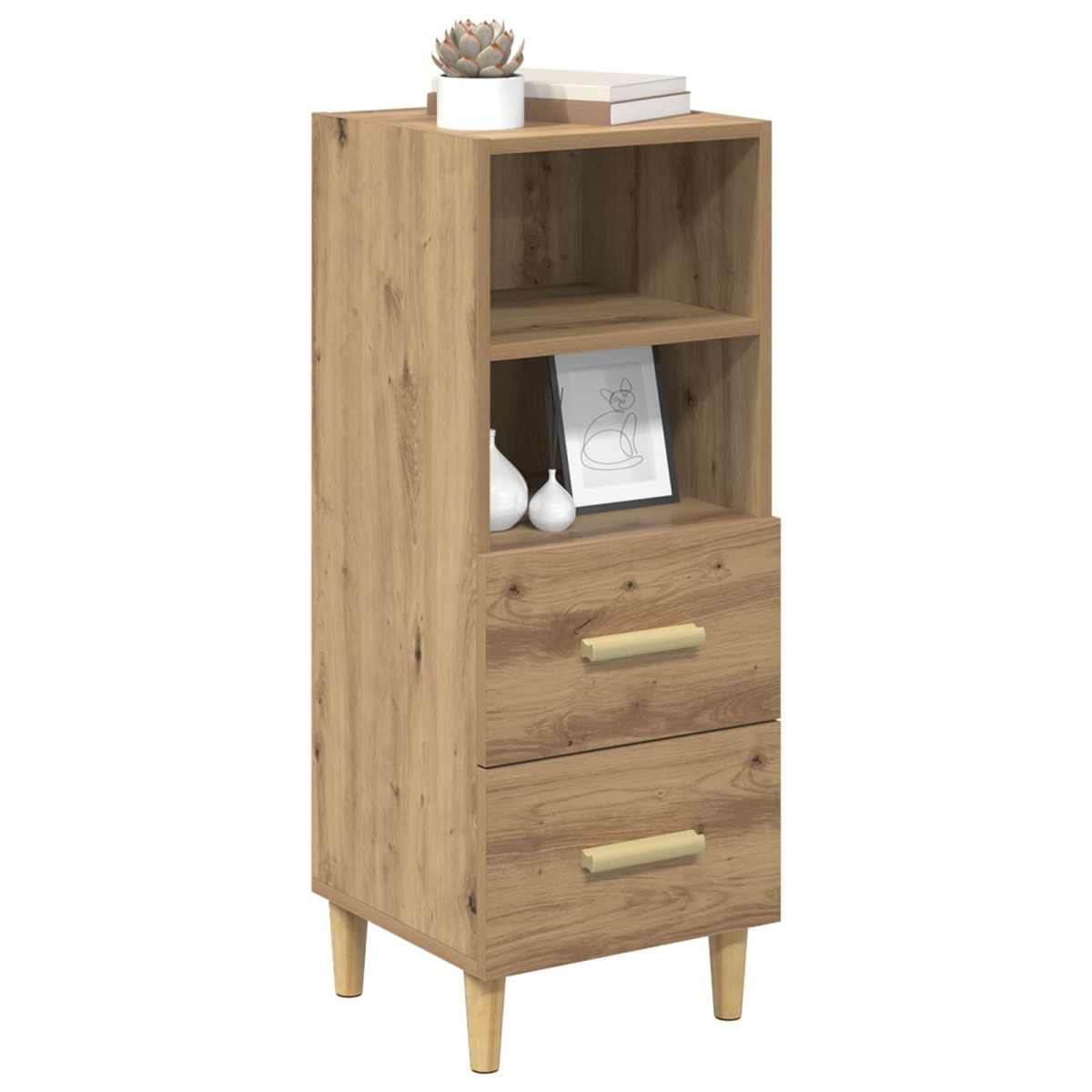 vidaXL Πλαϊνό γραφείο artisan δρυς 34 x 34.5 x 90 εκ