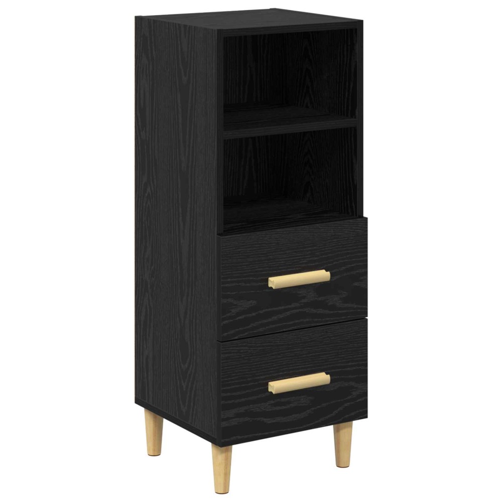 vidaXL Πλαϊνό γραφείο Μαύρη δρυς 34 x 34.5 x 90 εκ Επεξεργασμένο Ξύλο