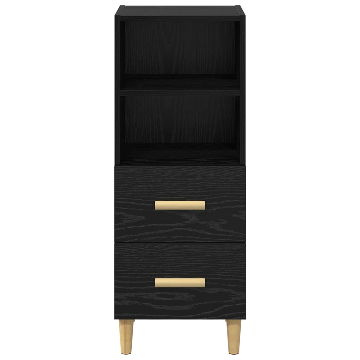 vidaXL Πλαϊνό γραφείο Μαύρη δρυς 34 x 34.5 x 90 εκ Επεξεργασμένο Ξύλο