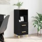 vidaXL Πλαϊνό γραφείο Μαύρη δρυς 34 x 34.5 x 90 εκ Επεξεργασμένο Ξύλο
