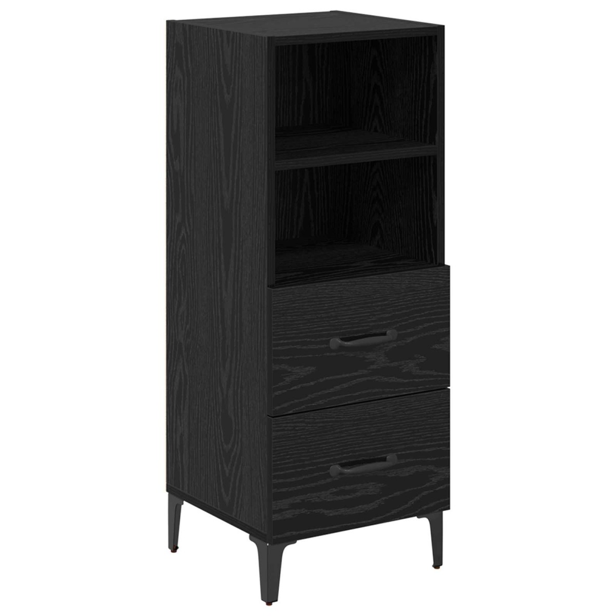 vidaXL Πλαϊνό γραφείο Μαύρη δρυς 34 x 34.5 x 90 εκ Επεξεργασμένο Ξύλο