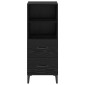 vidaXL Πλαϊνό γραφείο Μαύρη δρυς 34 x 34.5 x 90 εκ Επεξεργασμένο Ξύλο