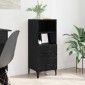 vidaXL Πλαϊνό γραφείο Μαύρη δρυς 34 x 34.5 x 90 εκ Επεξεργασμένο Ξύλο