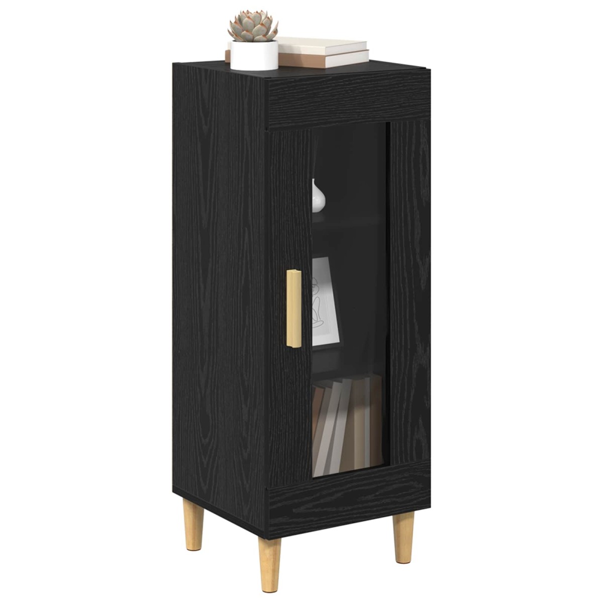 vidaXL Πλαϊνό γραφείο Μαύρη Οξυά 34.5 x 32.5 x 90 εκ.
