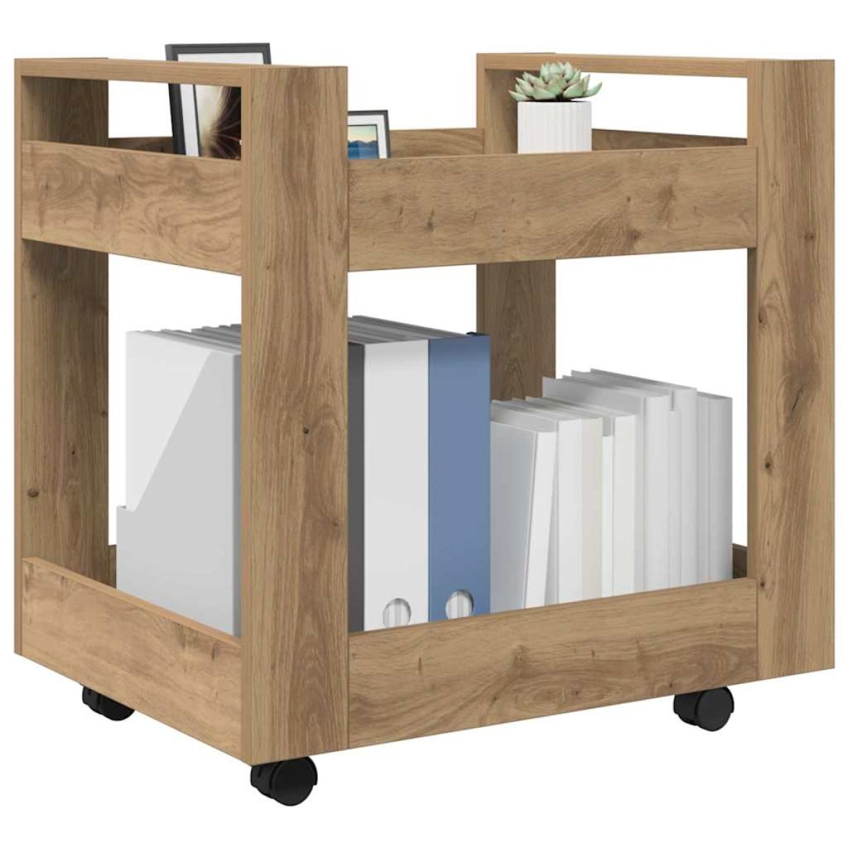 vidaXL Τροχήλατο Γραφείο Artisan Oak 60 x 45 x 60 εκ