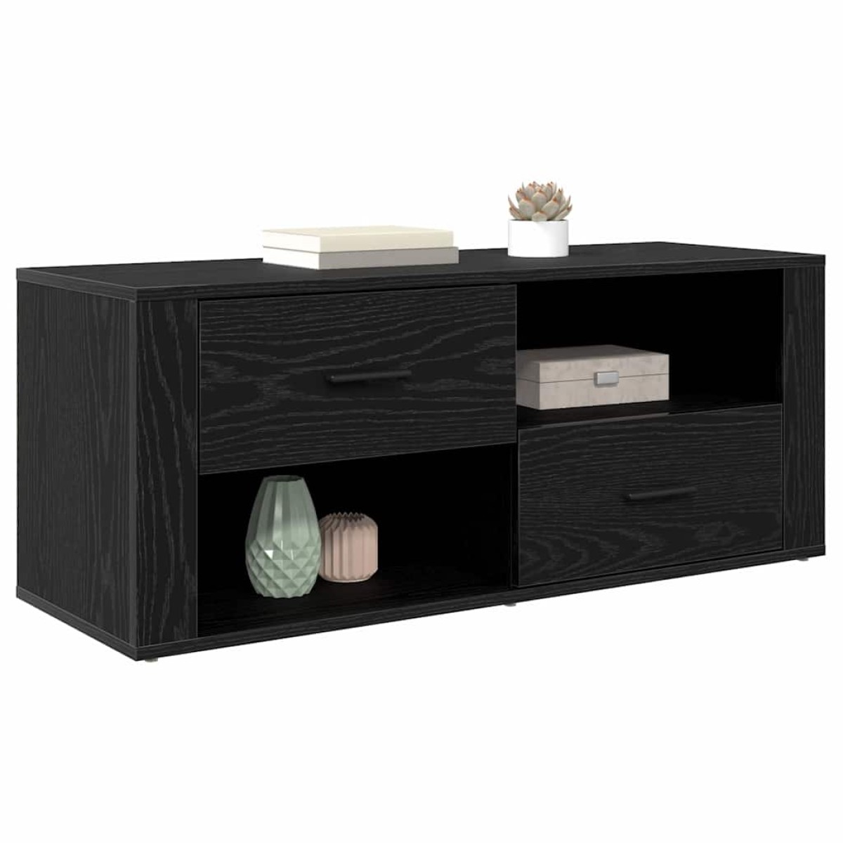 vidaXL Ντουλάπι TV 100 x 35 x 40 εκ Μαύρη Οξυά Επεξεργασμένο Ξύλο