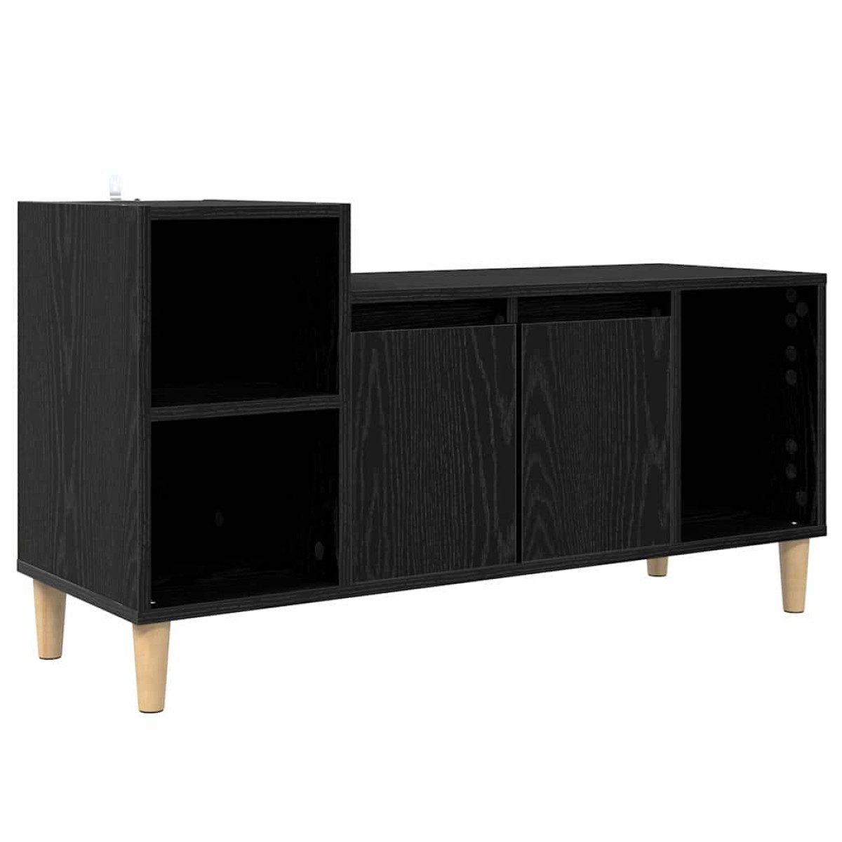 vidaXL Ντουλάπι TV 100 x 35 x 55 εκ Μαύρη Οξυά Επεξεργασμένο Ξύλο