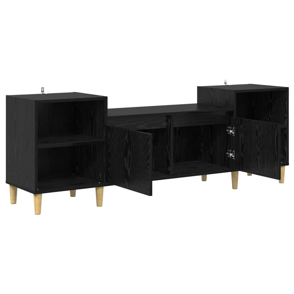 vidaXL Ντουλάπι TV 160 x 35 x 55 εκ. Μαύρη Οξυά Επεξεργασμένο Ξύλο