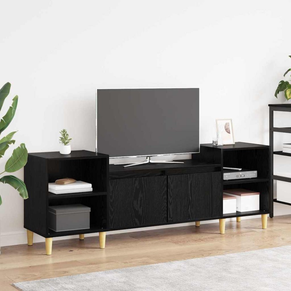 vidaXL Ντουλάπι TV 160 x 35 x 55 εκ. Μαύρη Οξυά Επεξεργασμένο Ξύλο