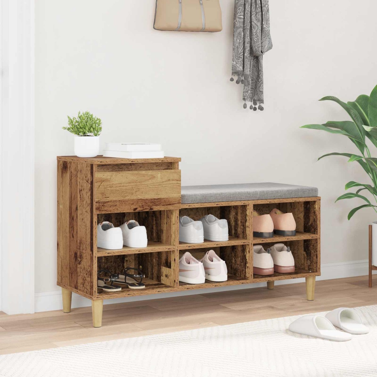 vidaXL Ντουλάπα Παπουτσιών 102 x 36 x 60 εκ. Επεξεργασμένο Ξύλο