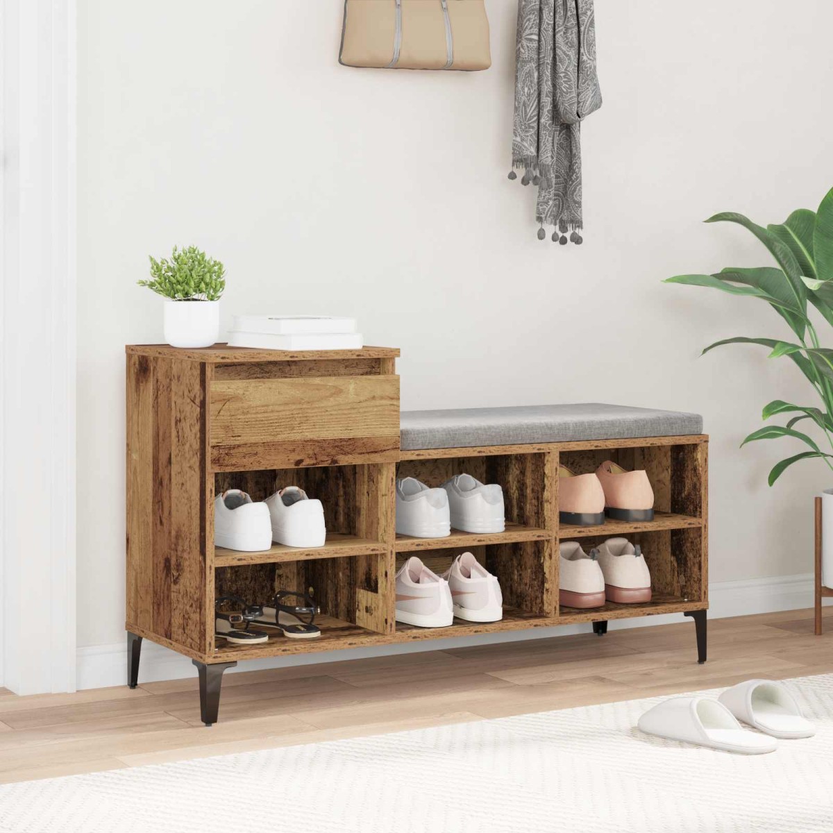 vidaXL Ντουλάπα Παπουτσιών 102 x 36 x 60 εκ. Επεξεργασμένο Ξύλο