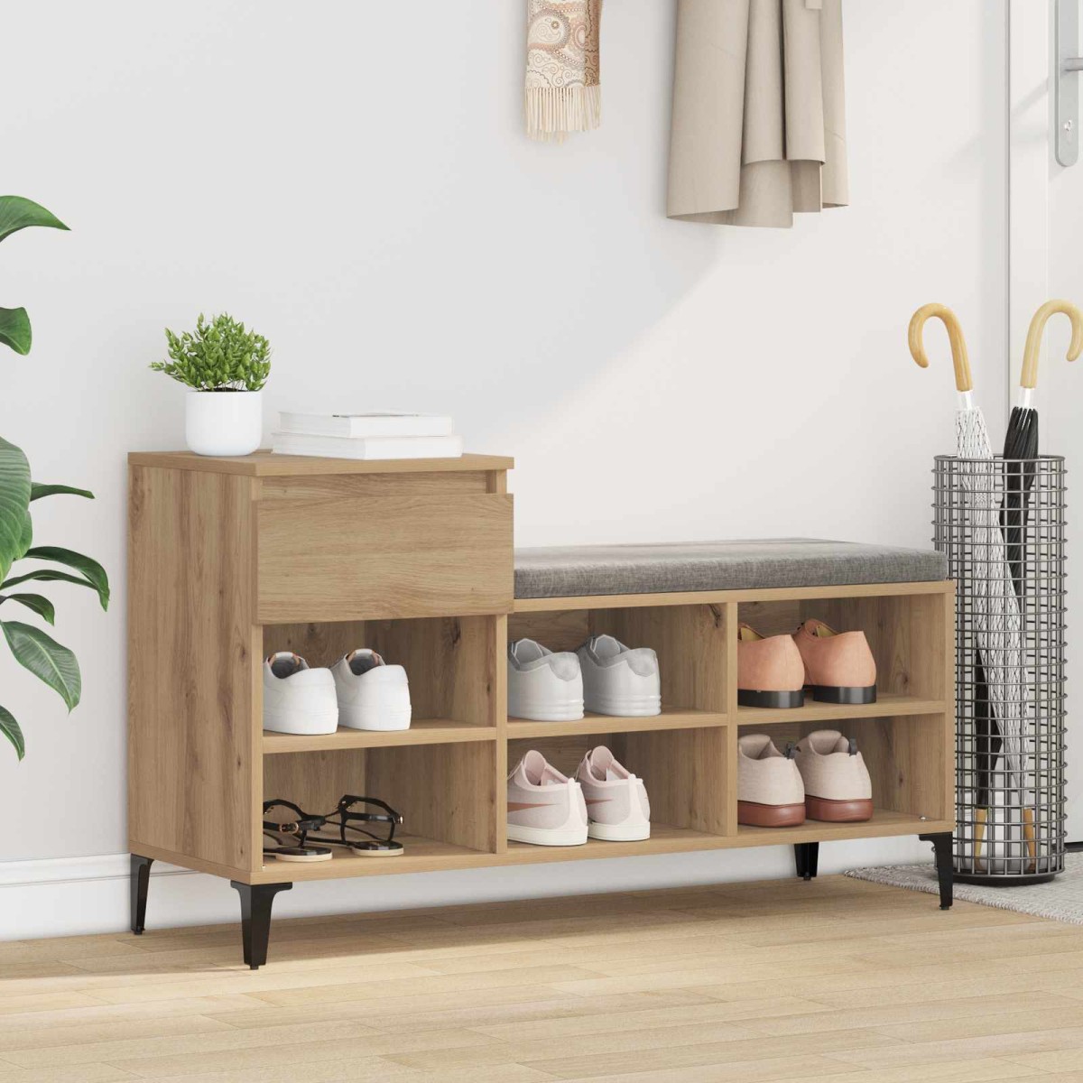 vidaXL Ντουλάπα Παπουτσιών 102 x 36 x 60 εκ. Επεξεργασμένο Ξύλο