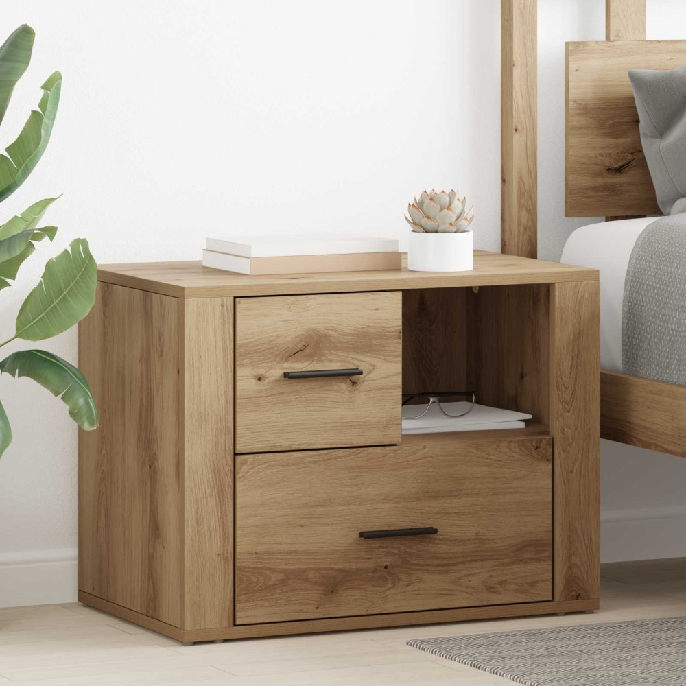 vidaXL Κομοδίνο Artisan Oak 35 x 60 x 50 εκ. Επεξεργασμένο Ξύλο