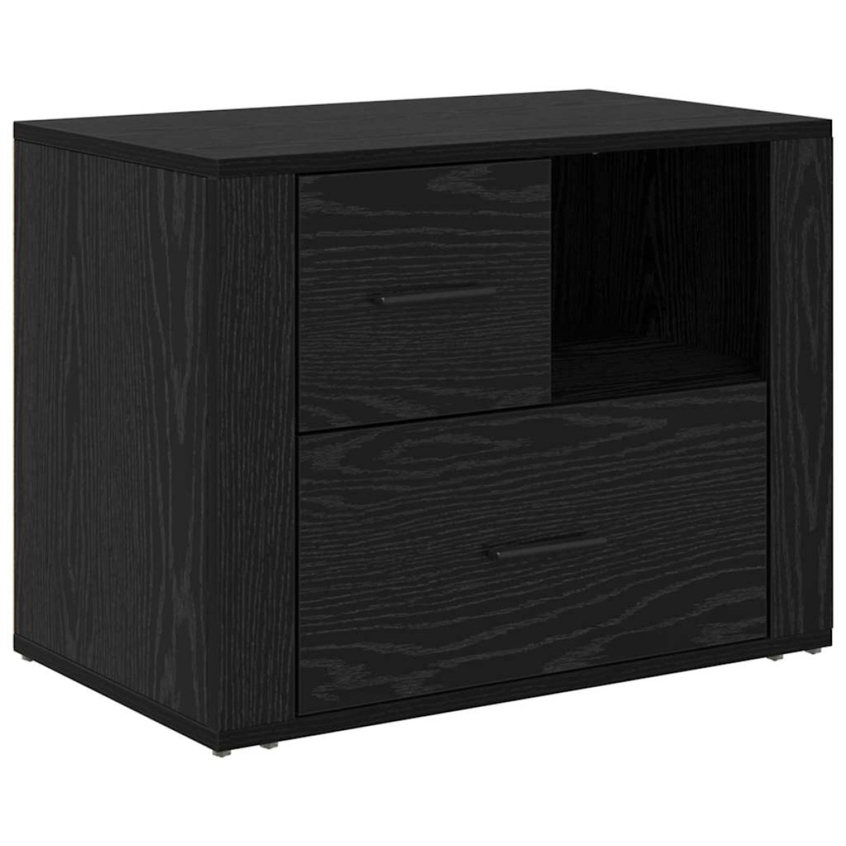 vidaXL Κομοδίνο Μαύρη Οξυά 35 x 60 x 50 εκ. Επεξεργασμένο Ξύλο