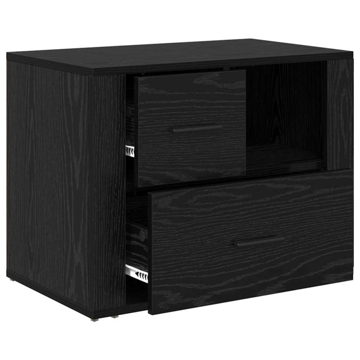 vidaXL Κομοδίνο Μαύρη Οξυά 35 x 60 x 50 εκ. Επεξεργασμένο Ξύλο