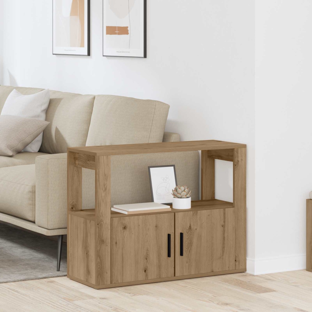 vidaXL Πλαϊνό γραφείο artisan δρυς 80 x 30 x 60 cm Επεξεργασμένο Ξύλο