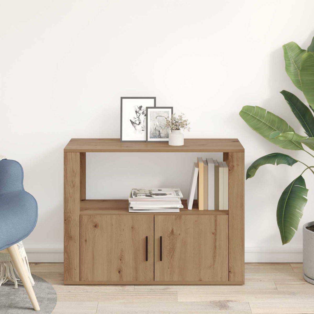 vidaXL Πλαϊνό γραφείο artisan δρυς 80 x 30 x 60 cm Επεξεργασμένο Ξύλο