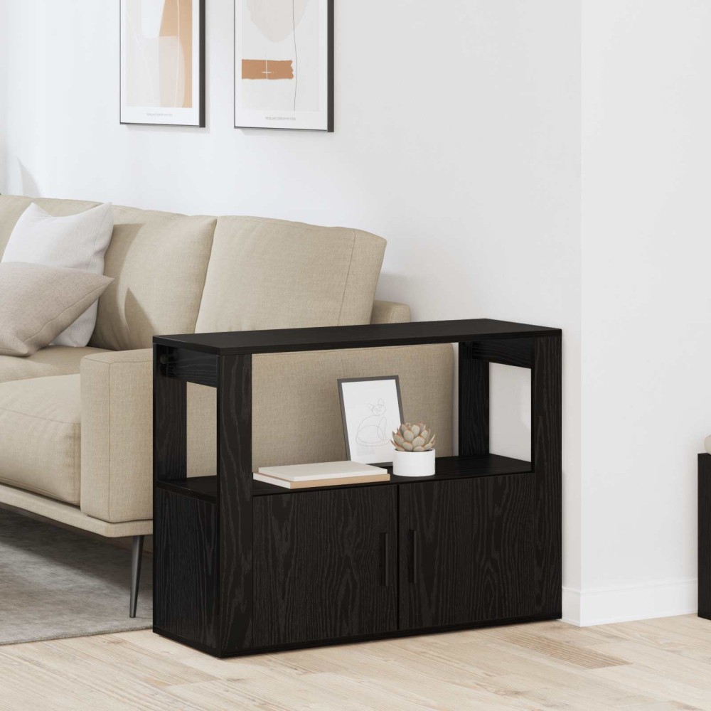 vidaXL Πλαϊνό γραφείο Μαύρη δρυς 80 x 30 x 60 cm Επεξεργασμένο Ξύλο