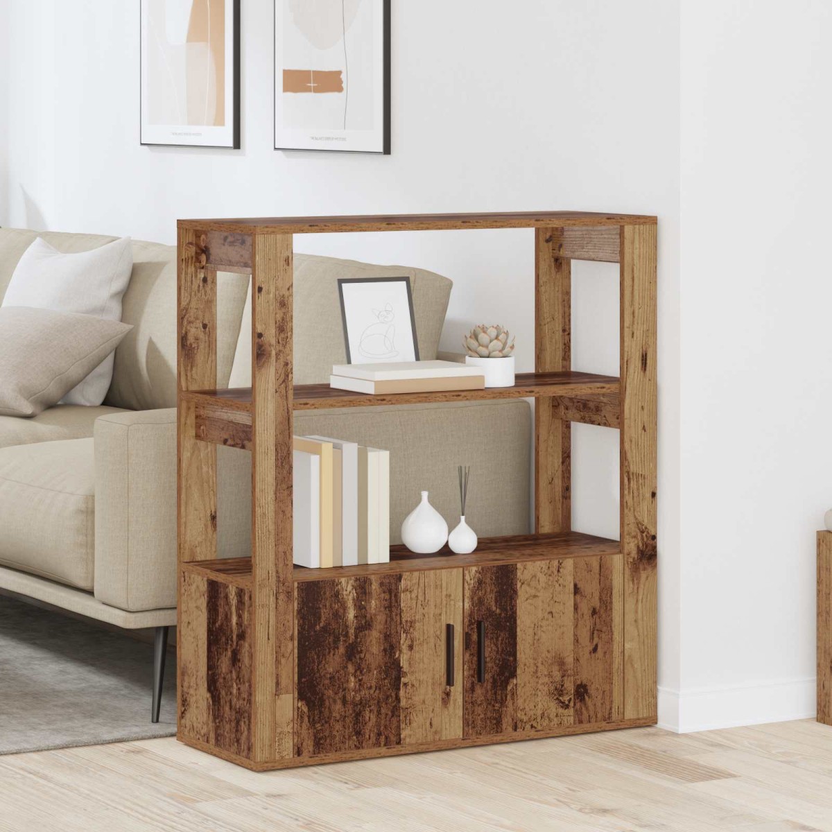 vidaXL Πλαϊνό γραφείο Παλαιό ξύλο 30 x 80 x 90 εκ Επεξεργασμένο Ξύλο
