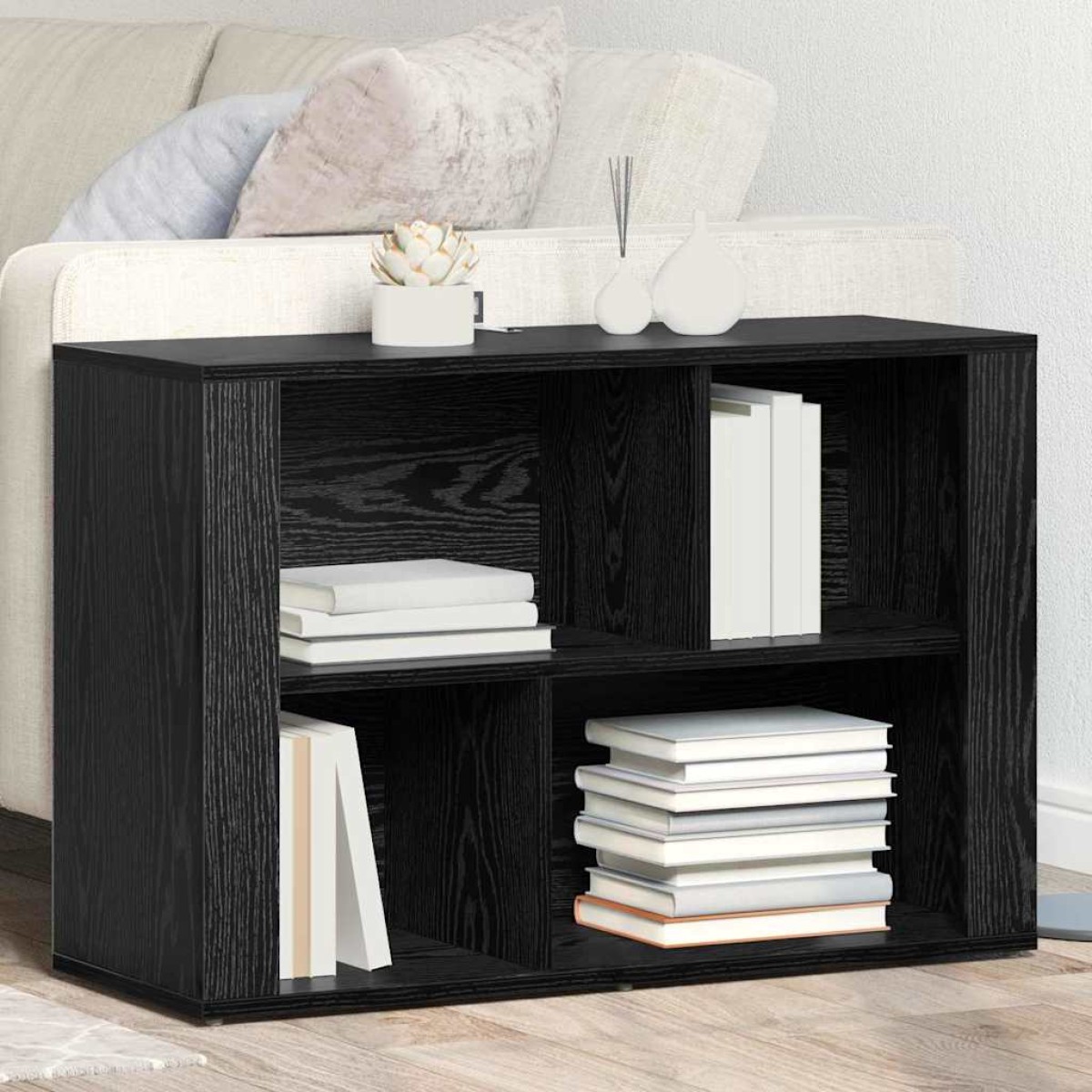 vidaXL Πλαϊνό γραφείο Μαύρη Οξυά 80 x 30 x 53 εκ. Επεξεργασμένο Ξύλο