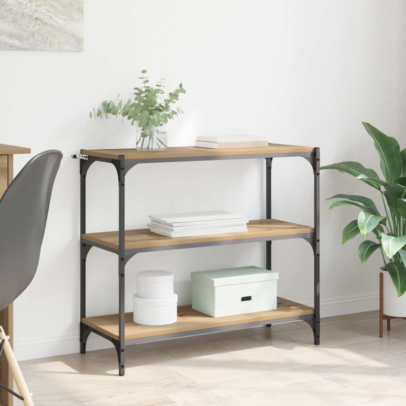 vidaXL Βιβλιοθήκη 3 επιπέδων 80 x 33 x 70,5 εκ. Artisan Oak