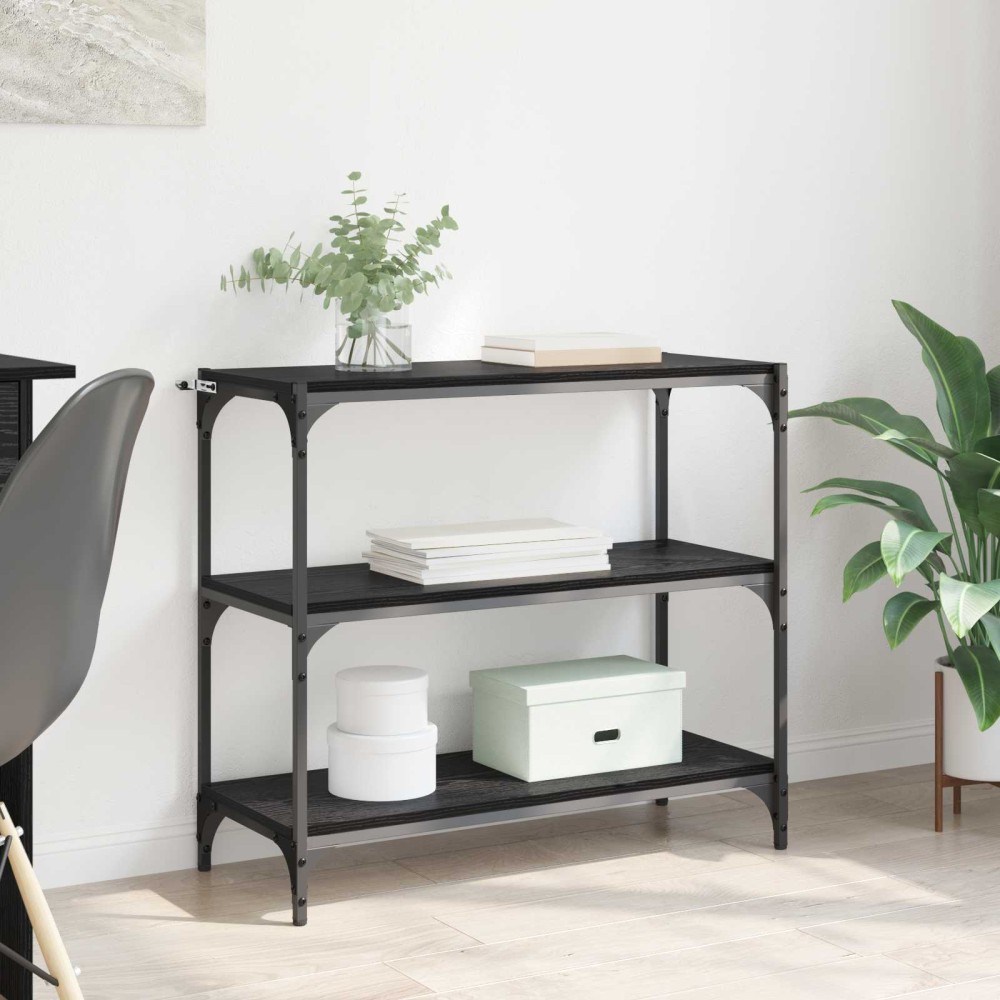 vidaXL Βιβλιοθήκη Μαύρη Οξυά 80 x 33 x 70,5 εκ.