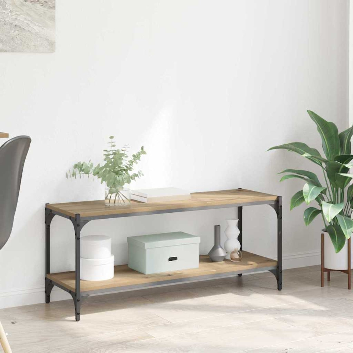 vidaXL Ντουλάπι TV 2 επιπέδων 100x33x41εκ. Artisan Oak
