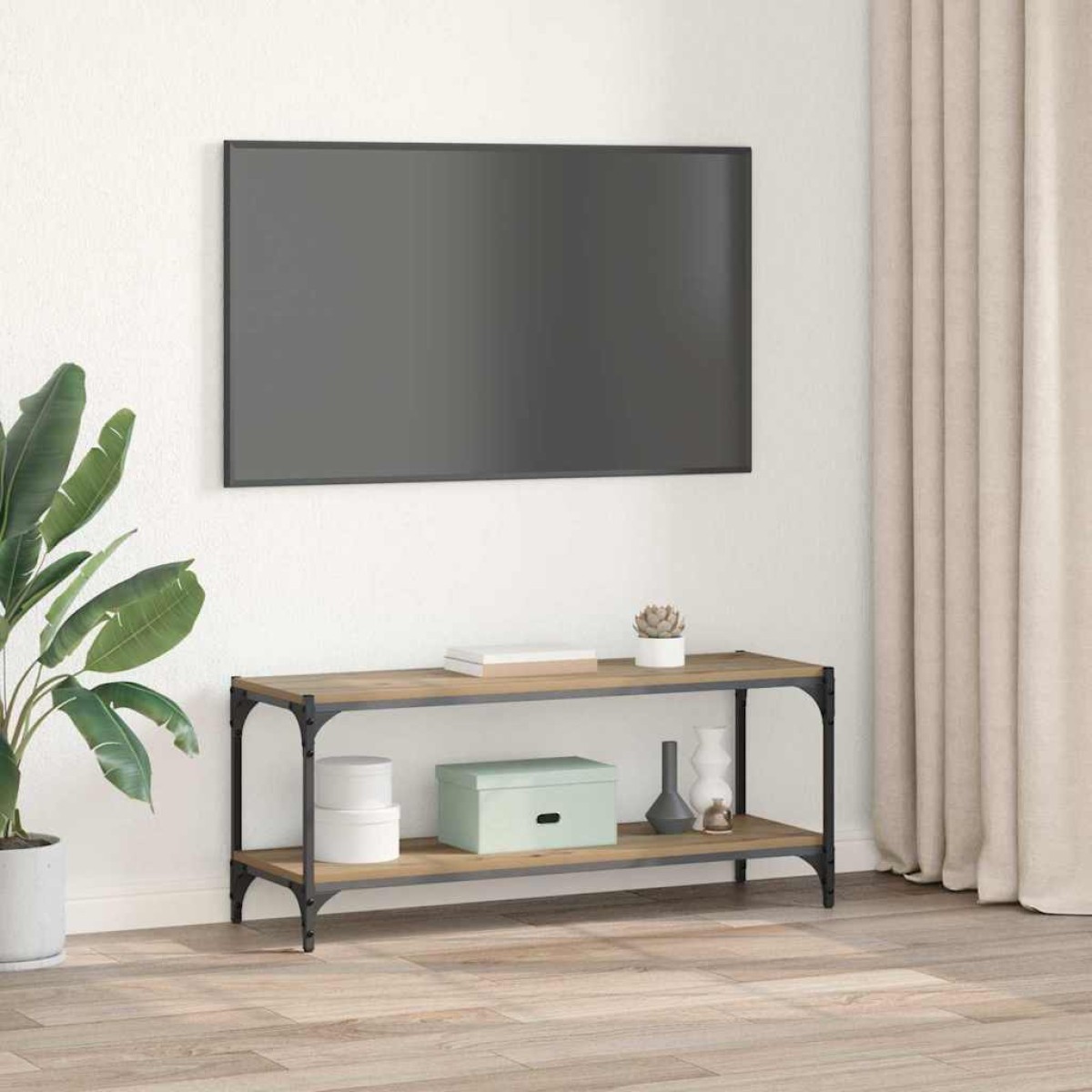 vidaXL Ντουλάπι TV 2 επιπέδων 100x33x41εκ. Artisan Oak