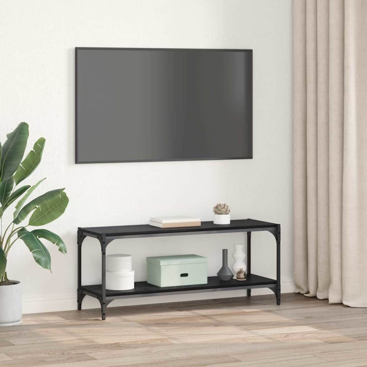 vidaXL Ντουλάπι TV Μαύρη Οξυά 100x33x41εκ.