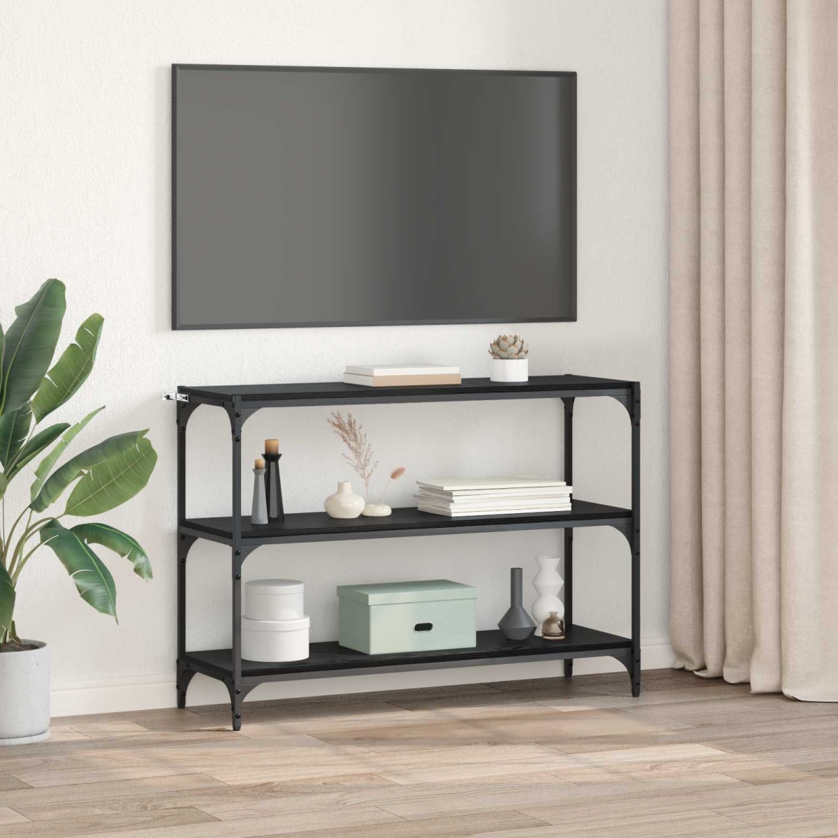 vidaXL Βιβλιοθήκη Μαύρη δρυς 100 x 33 x 70,5 εκ.