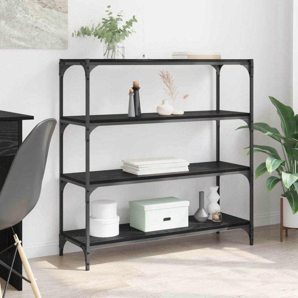 vidaXL Βιβλιοθήκη Μαύρη Οξυά 100 x 33 x 100 εκ.
