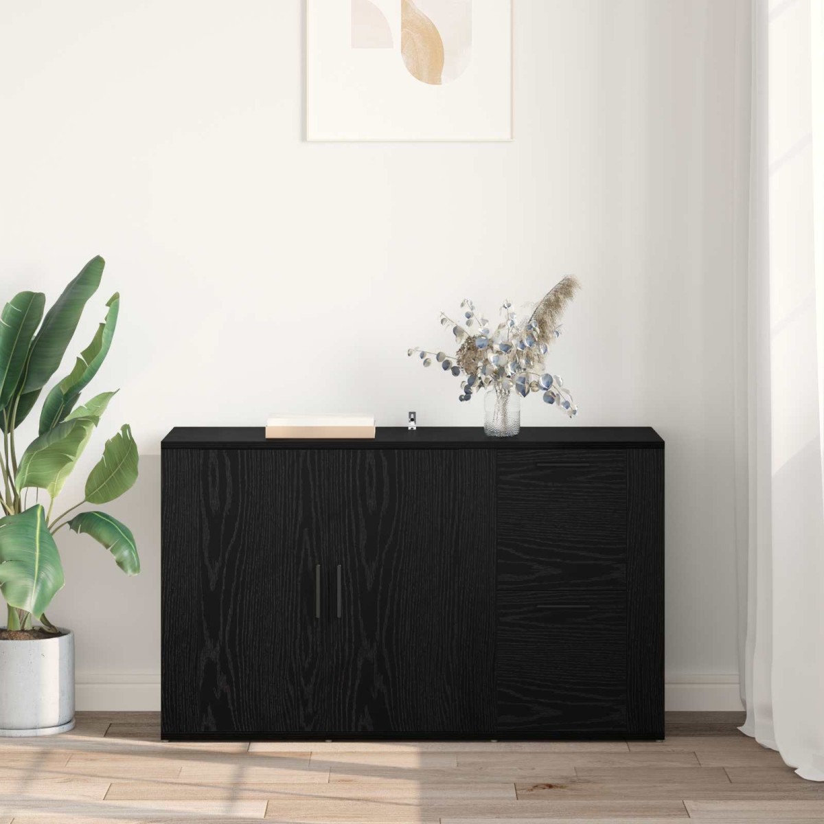 vidaXL Πλαϊνό γραφείο Μαύρη Οξυά 100 x 33 x 59.5 εκ.