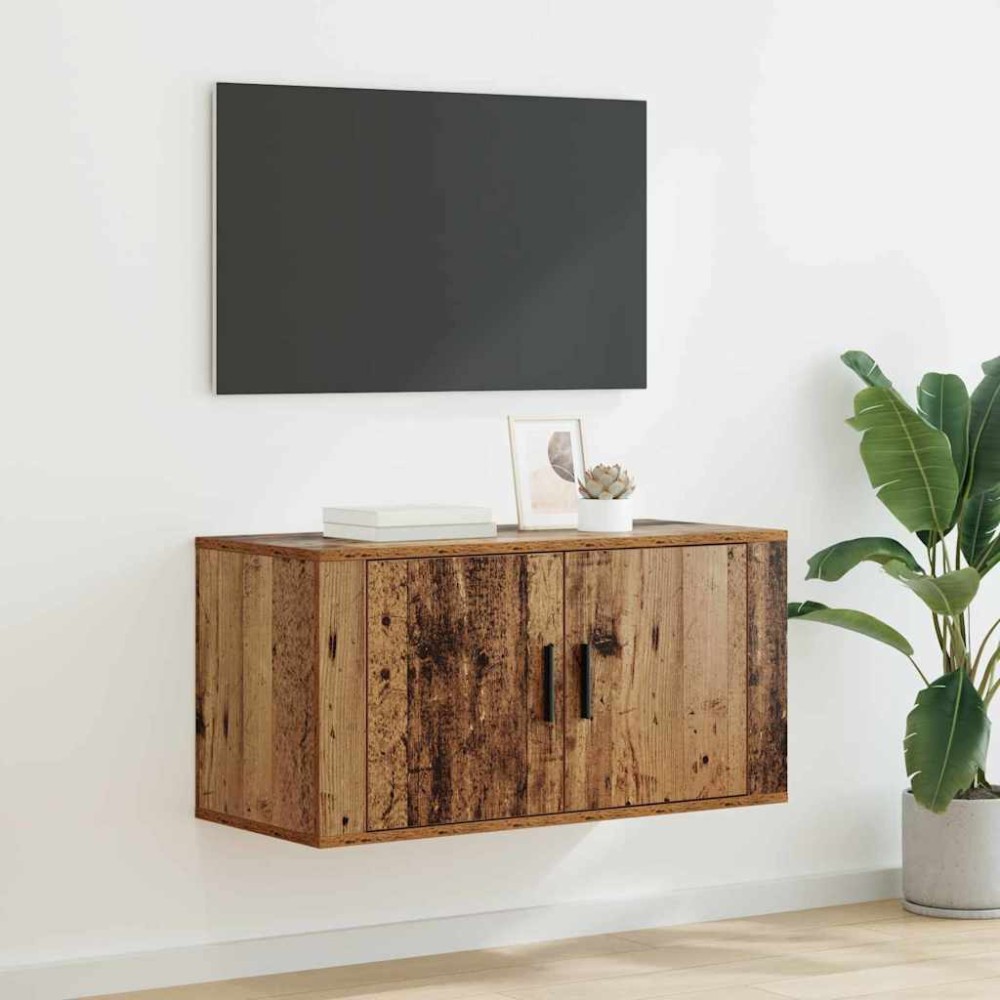vidaXL Κρεμαστό Ντουλάπι Τηλεόρασης 80 x 34.5 x 40 εκ Παλαιό ξύλο