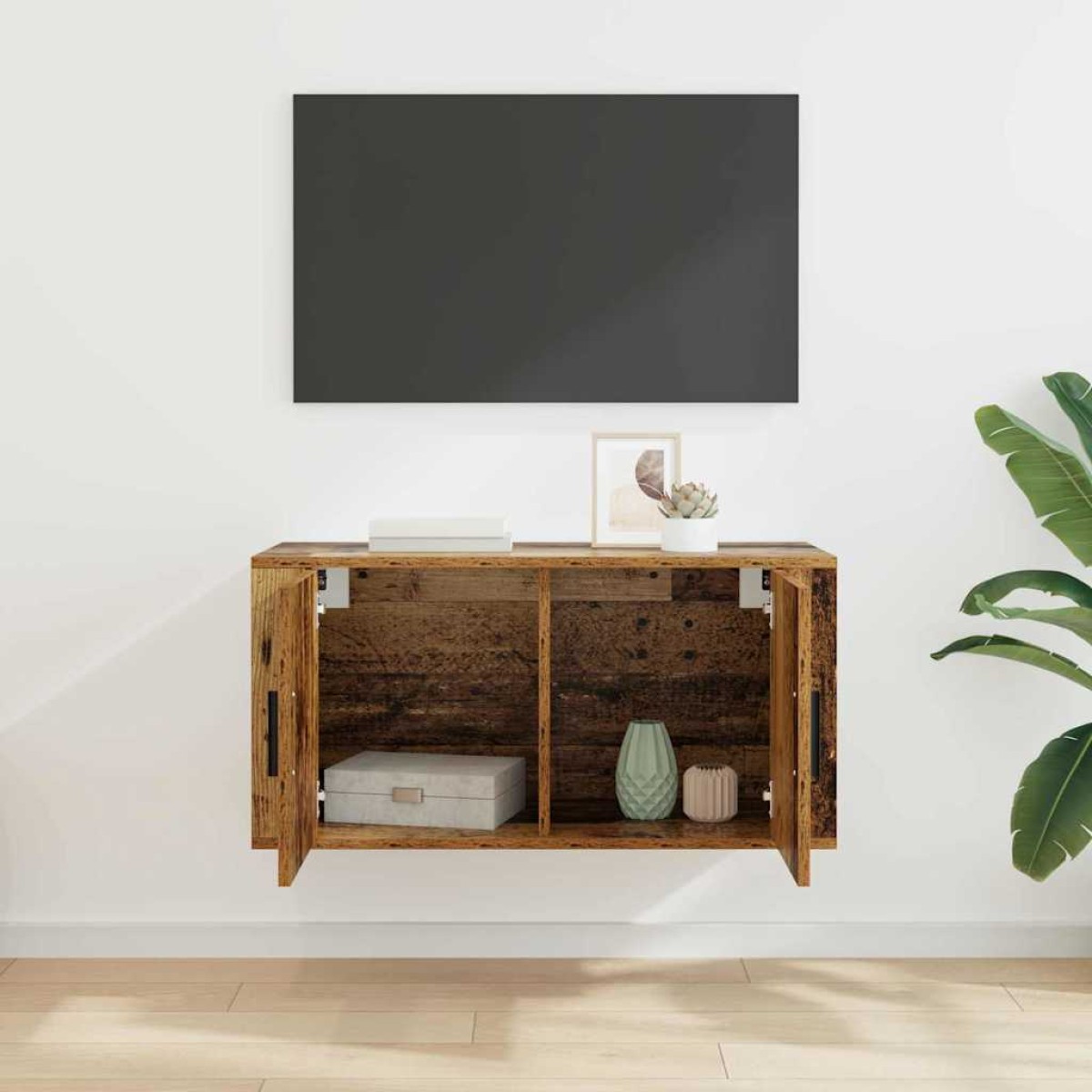 vidaXL Κρεμαστό Ντουλάπι Τηλεόρασης 80 x 34.5 x 40 εκ Παλαιό ξύλο