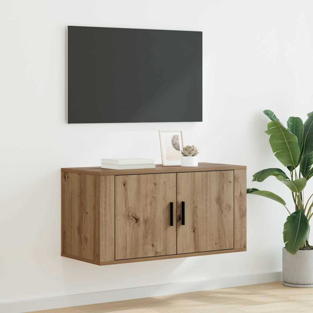 vidaXL Κρεμαστό Ντουλάπι Τηλεόρασης 80 x 34.5 x 40 εκ artisan δρυς