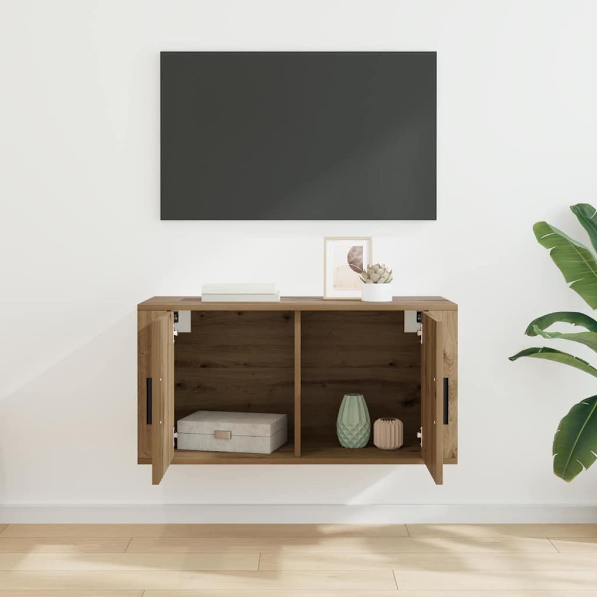 vidaXL Κρεμαστό Ντουλάπι Τηλεόρασης 80 x 34.5 x 40 εκ artisan δρυς