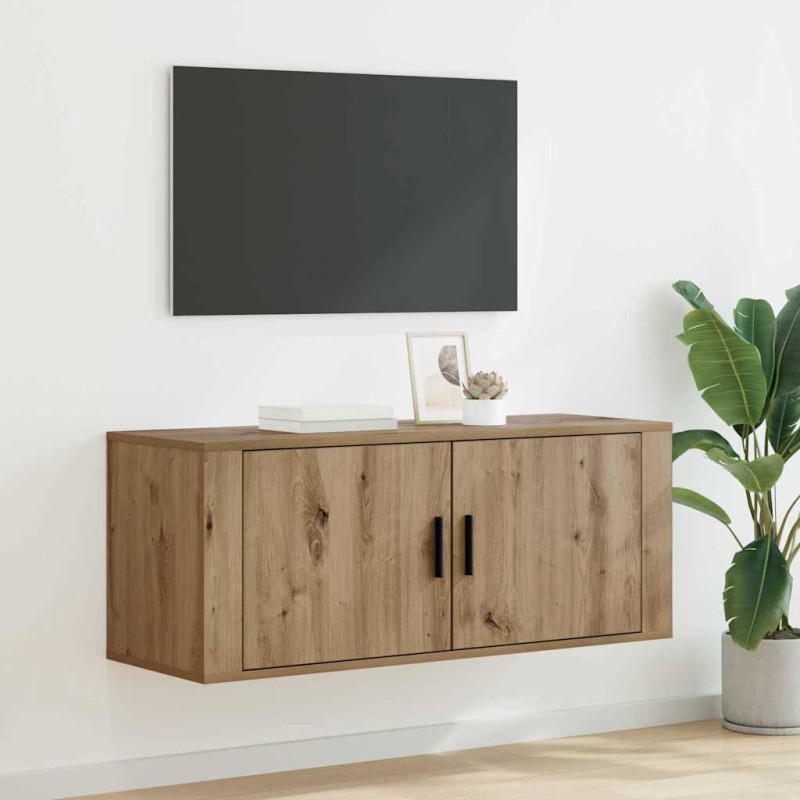 vidaXL Κρεμαστό Ντουλάπι Τηλεόρασης 100 x 34,5 x 40 εκ Artisan Oak