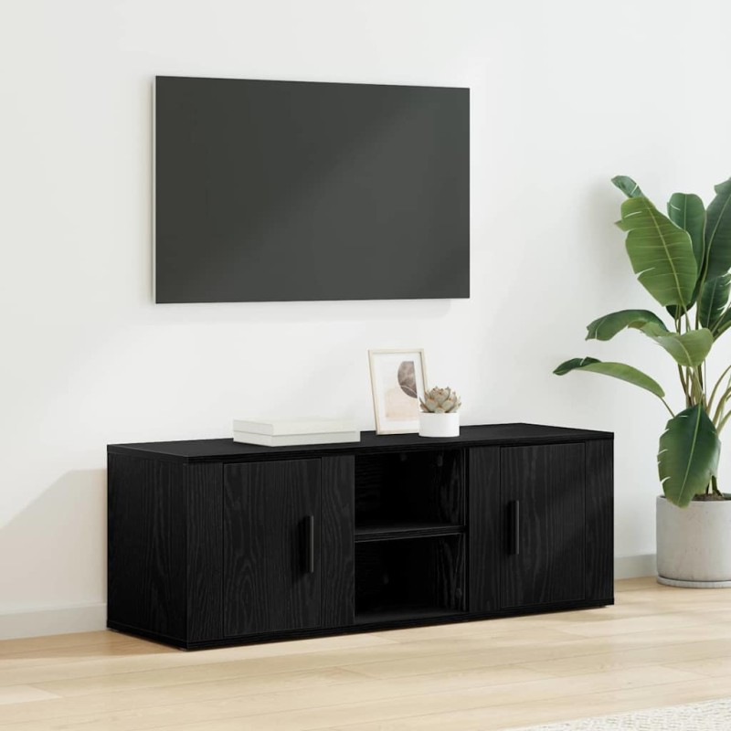 vidaXL Ντουλάπι TV 100 x 31,5 x 35 εκ Μαύρη Οξυά Επεξεργασμένο Ξύλο