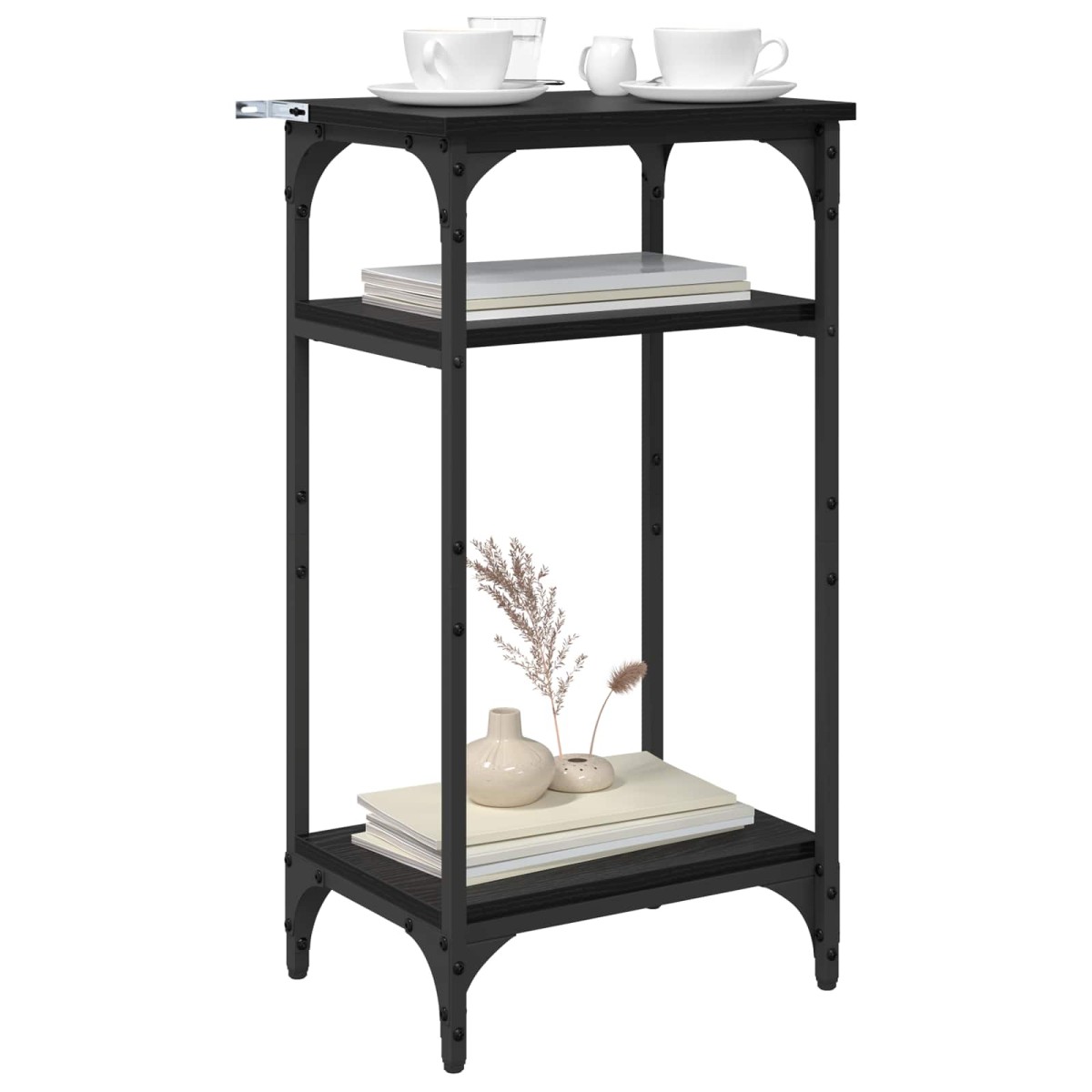 vidaXL Τραπεζάκι Πλευράς Μαύρη Οξυά 40 x 30 x 75 cm Επεξεργασμένο Ξύλο