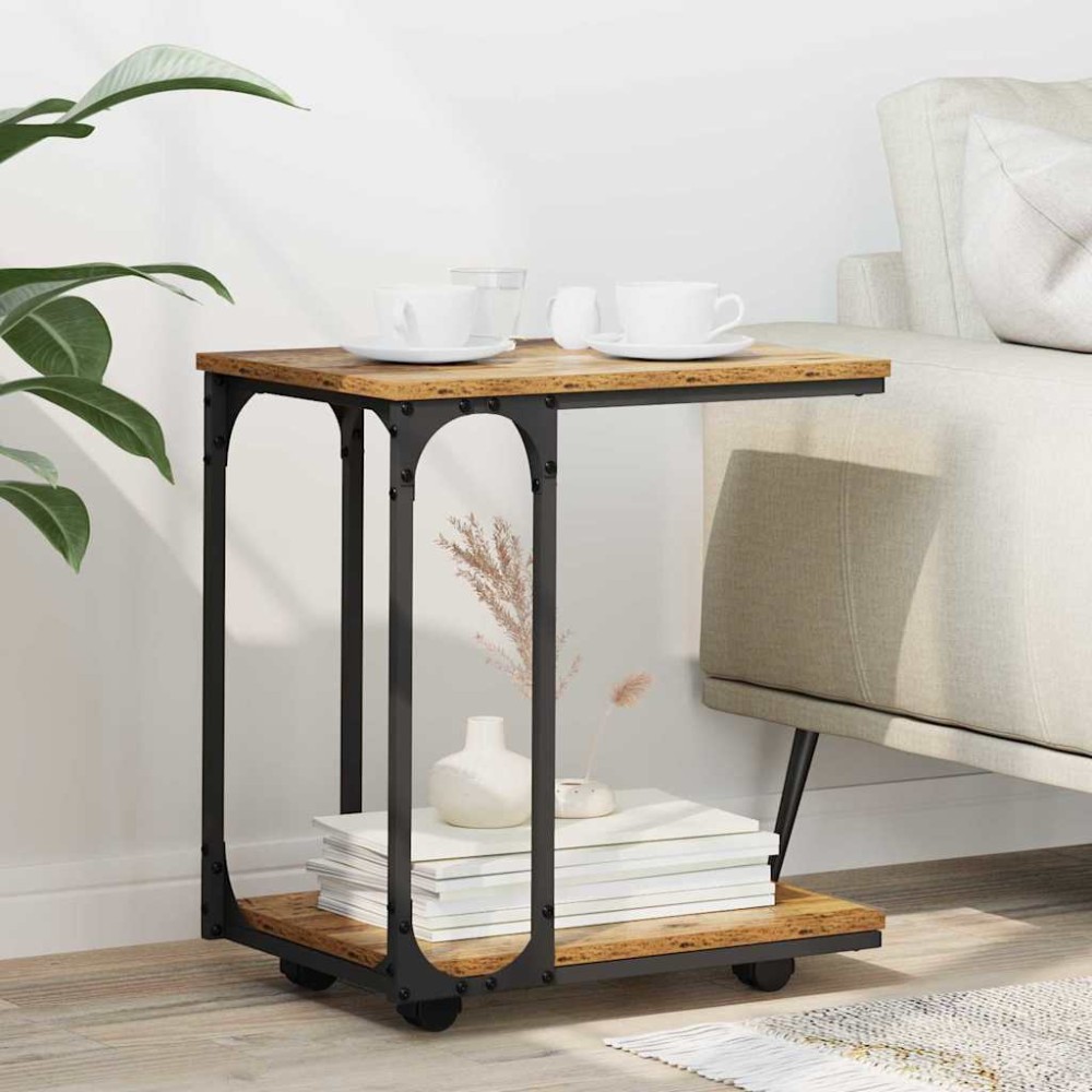 vidaXL Τραπεζάκι Πλευράς Παλιό ξύλο 50 x 35 x 55.5 εκ.