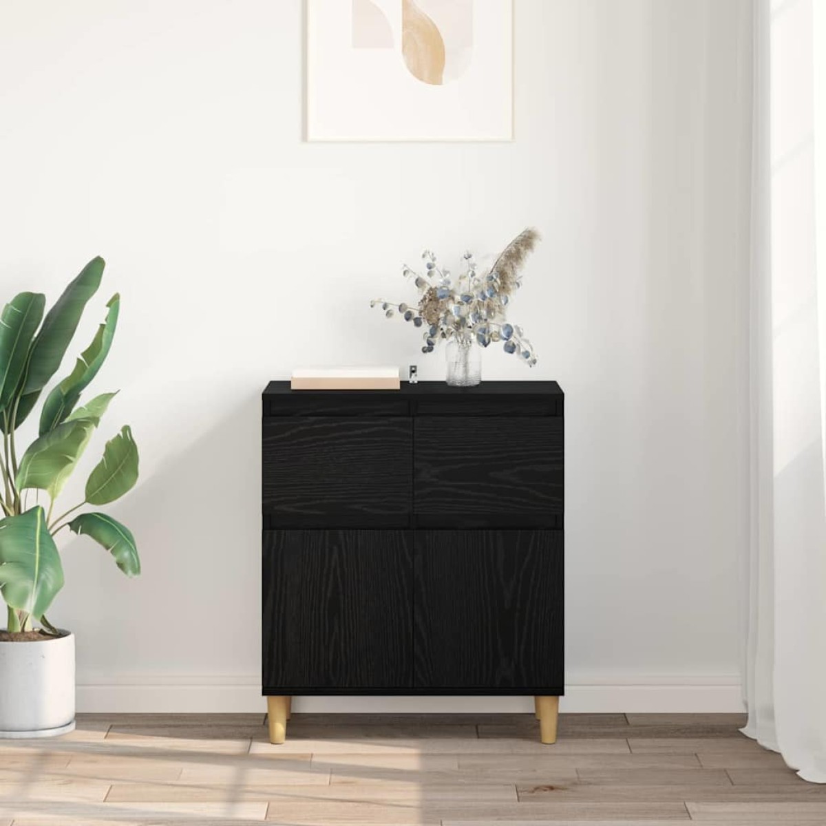 vidaXL Πλαϊνό γραφείο Μαύρη Οξυά 60 x 35 x 70 cm Επεξεργασμένο Ξύλο